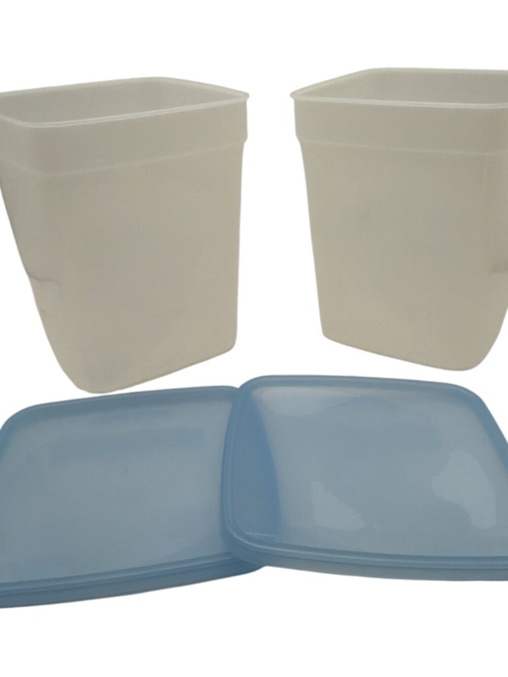 Plastic Freezer‎ Food Storage Containers w/Lids 24 oz. Set of 2 EUC